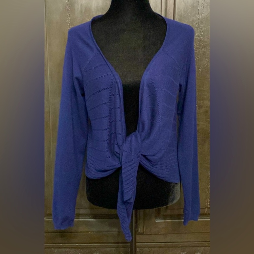 Cato Navy long sleeve Cardigan tie-up sweater - Size medium